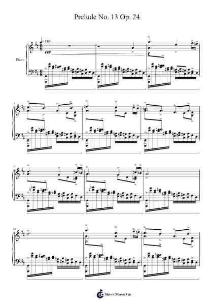 Prelude No. 13 Op. 24 Sheet Music by ...etc...-Arr.Carlwilde Yonngcam