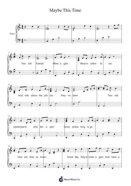 Maybe This Time Sheet Music by Michael Murphy-Arr.Lynsmith Yetburne