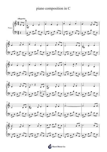 Piano Composition in C Sheet Music by allvar chan-Arr.Webbjohn Zafy