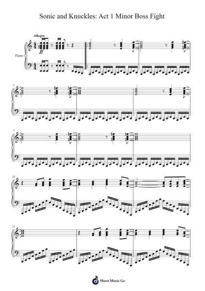 Sonic and Knuckles: Act 1 Minor Boss Fight Sheet Music by Jun Senoue/SEGA Sound Team-Arr.Hudthur Simpglas