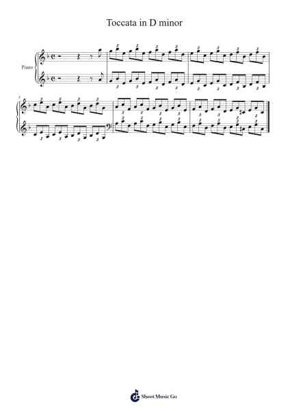 Toccata in D Minor, BWV 565 Sheet Music by Johann Sebastian Bach-Arr.Hoywoolf Lindses