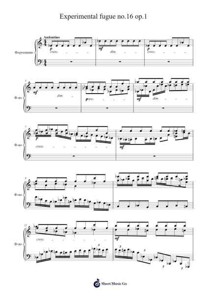 Experimental Fugue No. 16 Op. 1 Sheet Music by Igrey Milestave-Arr.Dukim