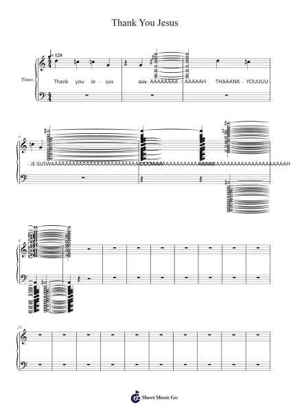 Thank You Jesus Sheet Music by Hillsong Worship-Arr.Huxver Birdnee