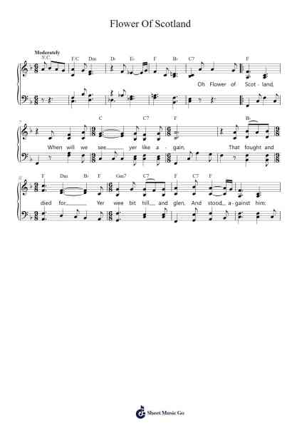 Flower Of Scotland Sheet Music by Roy M. B. Williamson-Arr.O'Cady Bobde