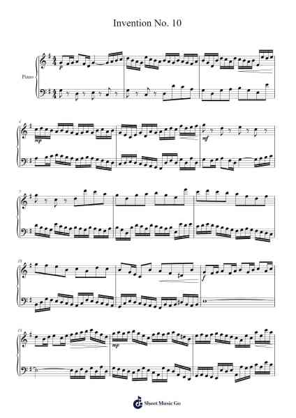 Invention No. 10 Sheet Music by William Yoon-Arr.Bushple