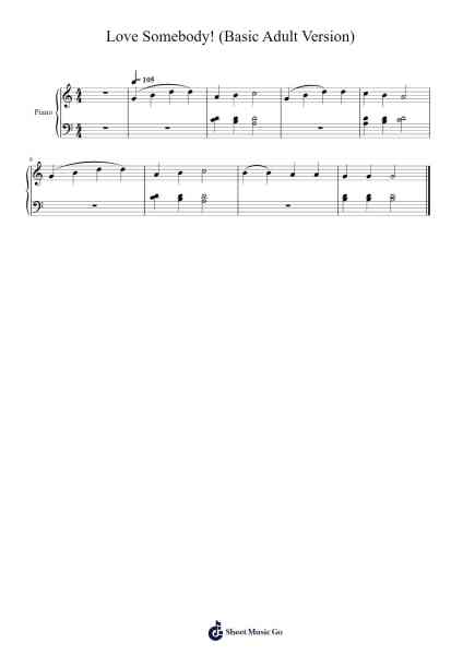 Love Somebody! (Basic Adult Version) Sheet Music by -Arr.Blyder