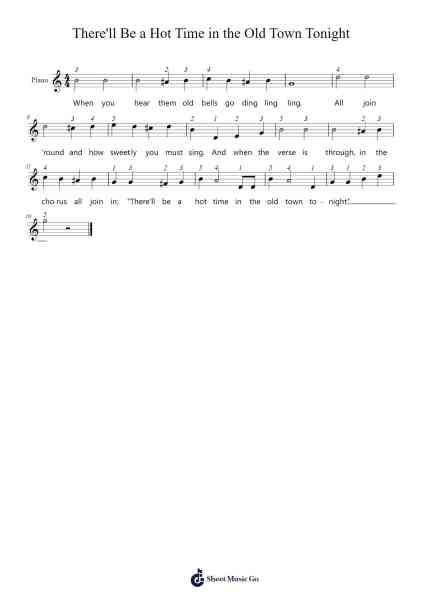 There'll be a Hot Time in the Old Town Tonight Sheet Music by Theodore Metz-Arr.Blantiane Hobrob