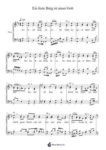 Ein feste Burg ist unser Gott Sheet Music by James Walrad-Arr.Carlbur