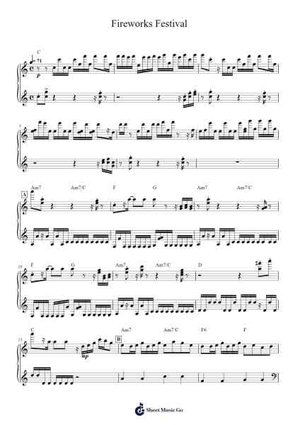 Fireworks Festival Sheet Music by RADWIMPS-Arr.Vabuck Clevevien