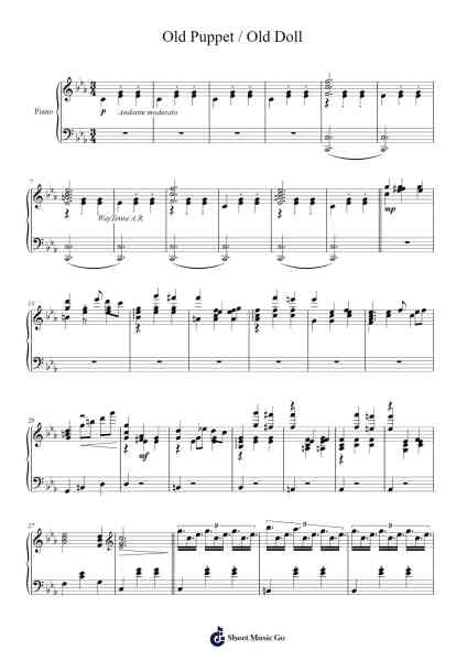 Old Puppet / Old Doll Sheet Music by Koneki Kaori-Arr.Irsharp Bartrah