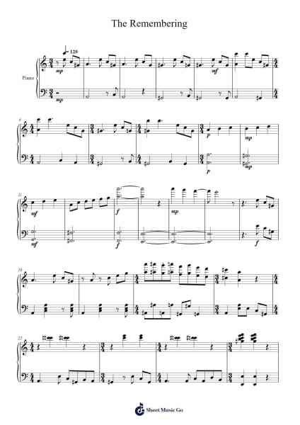 The Remembering GCSE Composition Sheet Music by srice211-Arr.Birdco Osnel