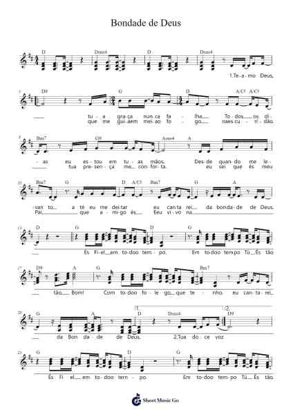 Bondade de Deus Sheet Music by Isaias Saad-Arr.Oted Brostowe