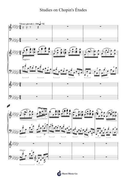 Studies on Chopin's Études, No. 47 in G-flat Major, "Badinage" Sheet Music by Leopold Godowsky-Arr.Toddgail