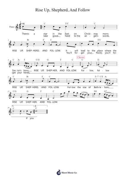 Rise Up, Shepherd, And Follow Sheet Music by Traditional-Arr.Giswolf