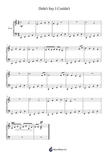 Didn't Say I Couldn't Sheet Music by A. Medina Gil-Arr.Warge