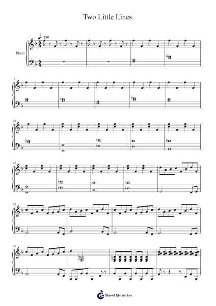 Two Little Lines Sheet Music by -Arr.Croftlitt