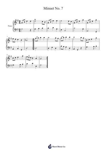 Minuet No. 7 樂譜由 Ignatius Sancho - 編曲 Kensibyl