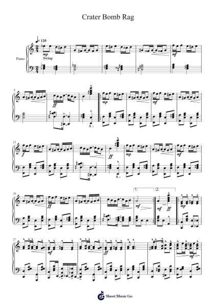 Crater Bomb Rag Sheet Music by Stilkim-Arr.Ronbard