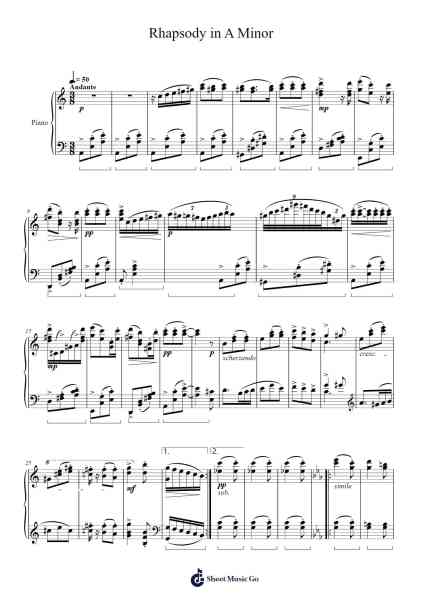 Rhapsody in A Minor Sheet Music by QueenAreTheChampions-Arr.Haycah Touthale