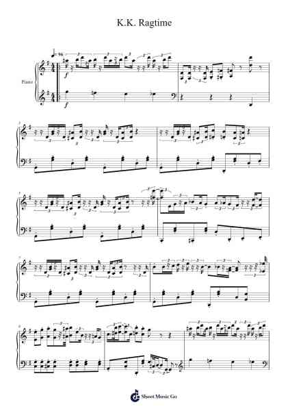 K.K. Ragtime Sheet Music by K.K. Slider-Arr.Ldad Jeanvan
