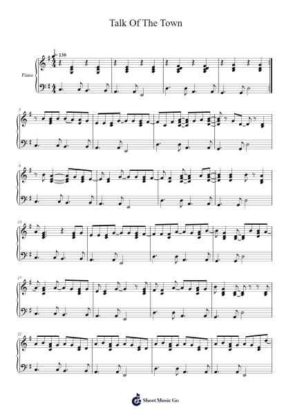 Talk Of The Town Sheet Music by Jack Johnson-Arr.Dwightbright