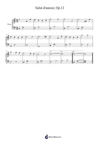 Salut d'Amour, Op. 12 Sheet Music by Edward Elgar-Arr.Browneclaude Petmond