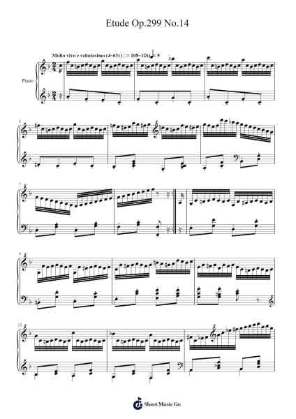 Etude Op. 299 No. 14 in C Major Sheet Music by Carl Czerny-Arr.Petmann Omaud