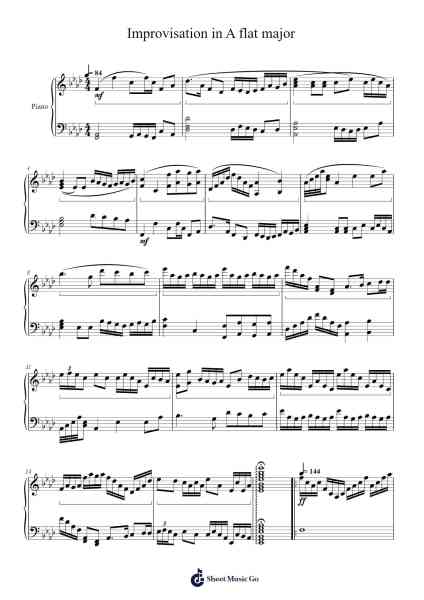 Improvisation in A flat major Sheet Music by yj0620heo-Arr.Kitfy