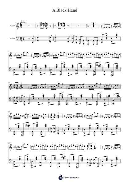 A Black Hand Sheet Music by Robert Hoffman-Arr.Georpir Manback