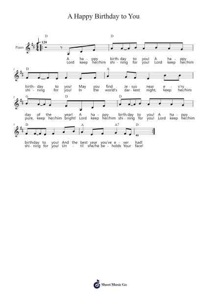 A Happy Birthday to You (May You Find Jesus Near) Sheet Music by Unknown-Arr.Jerhue