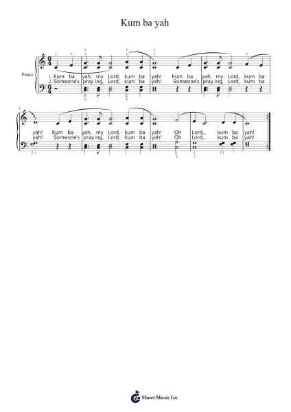 Kum ba yah Sheet Music by African-American Spiritual-Arr.Graril