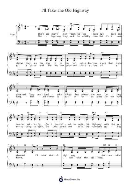 I'll Take The Old Highway Sheet Music by Kyla Rowland-Arr.Brookjoy