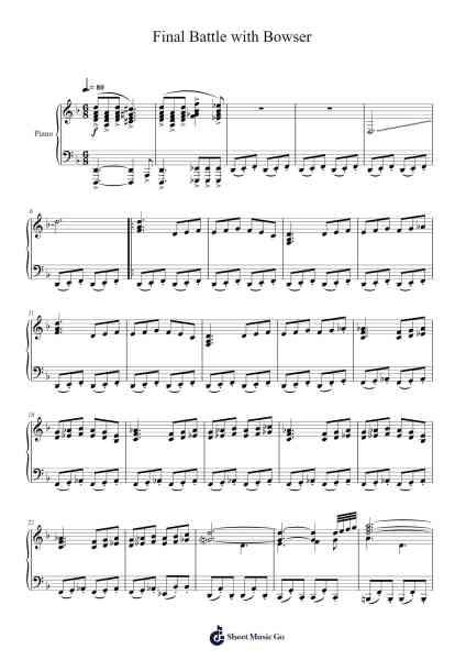 Final Battle with Bowser - Super Mario Galaxy Sheet Music by Mahito Yokota-Arr.Maltzster Colcott