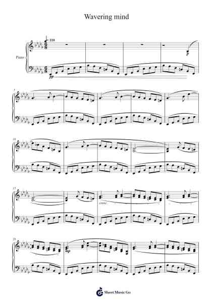 Wavering mind Sheet Music by Masao Aichi-Arr.Armlogg Maugvelt