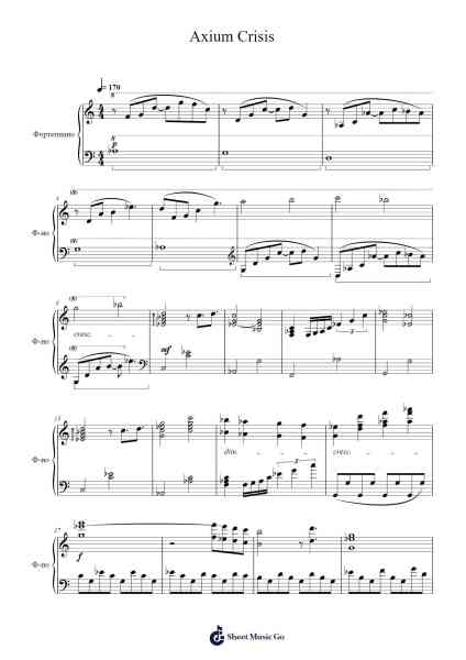 Axium Crisis Sheet Music by ak+q-Arr.Gwenje Cookmike