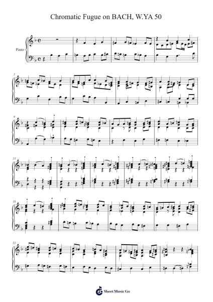 Chromatic Fugue on BACH, W.YA 50 Sheet Music by Johann Christian Bach-Arr.Bloorvogt