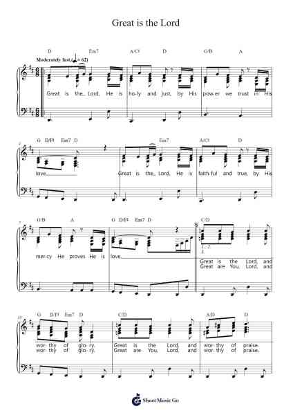 Great is the Lord Sheet Music by Michael W. Smith/ Deborah D. Smith-Arr.Garfer Adexe