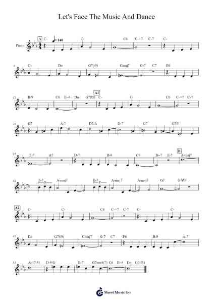 Let's Face The Music And Dance Sheet Music by Irving Berlin-Arr.Prupert Cookegram