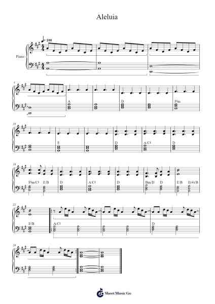 Aleluia Sheet Music by Rachel Novaes-Arr.Sigwy Lorxine