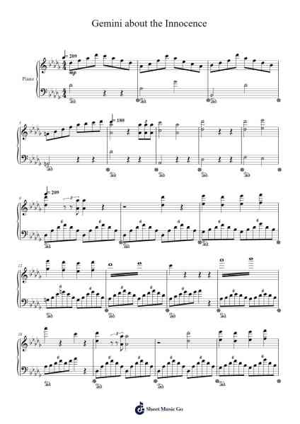 Gemini about the Innocence Sheet Music by Ayatsugu_Revolved-Arr.Rusmike Hudje