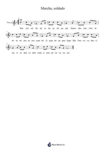 Marcha, Soldado Sheet Music by Maisa de Oliveira-Arr.Pullzie Willmiles