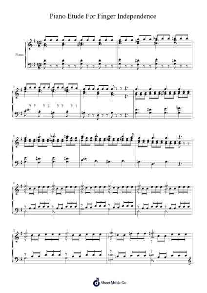 Piano Etude For Finger Independence Sheet Music by Cody Hazelle-Arr.Thodoreien