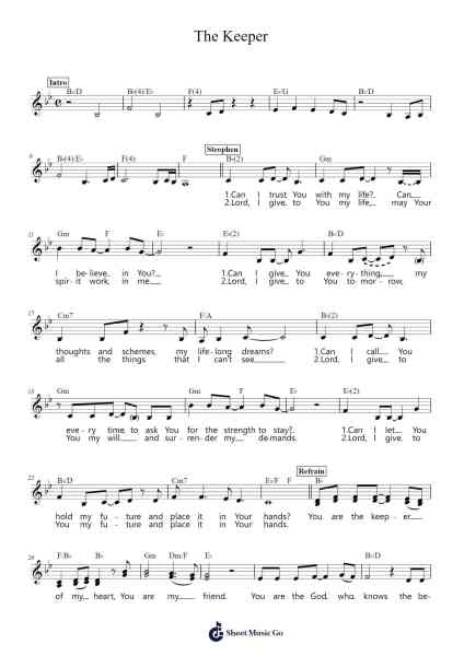 The Keeper Sheet Music by Danny Plett-Arr.Wolian