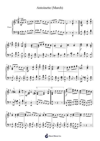 Antoinette (March) โน้ตเพลงโดย Scott Joplin-Arr.Leolop Faypys