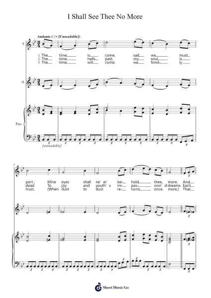 I Shall See Thee No More Sheet Music by Henry Philerin Hudson-Arr.Perrusk