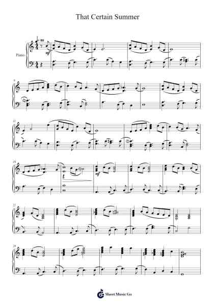 That Certain Summer Sheet Music by Alac Floleigh-Arr.Efbooth Borgfe