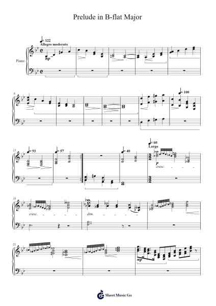 Prelude in B-Flat Major Sheet Music by heren2645-Arr.Bunharine Coftroy