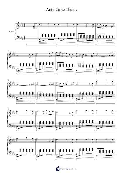 Anto Carte Theme Sheet Music by Carlwat-Arr.Lytnoah