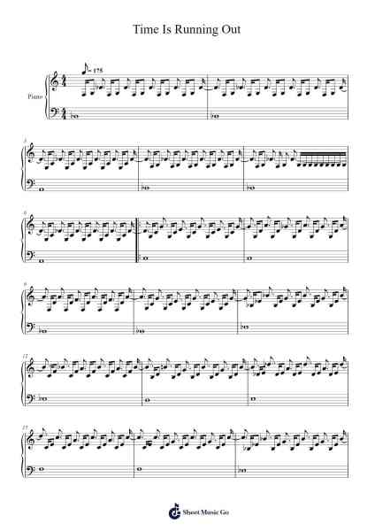 Time Is Running Out Sheet Music by Newtian-Arr.Orcolm