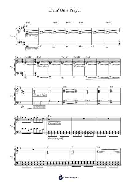 Livin' On a Prayer Sheet Music by Bon Jovi-Arr.Faulkvy